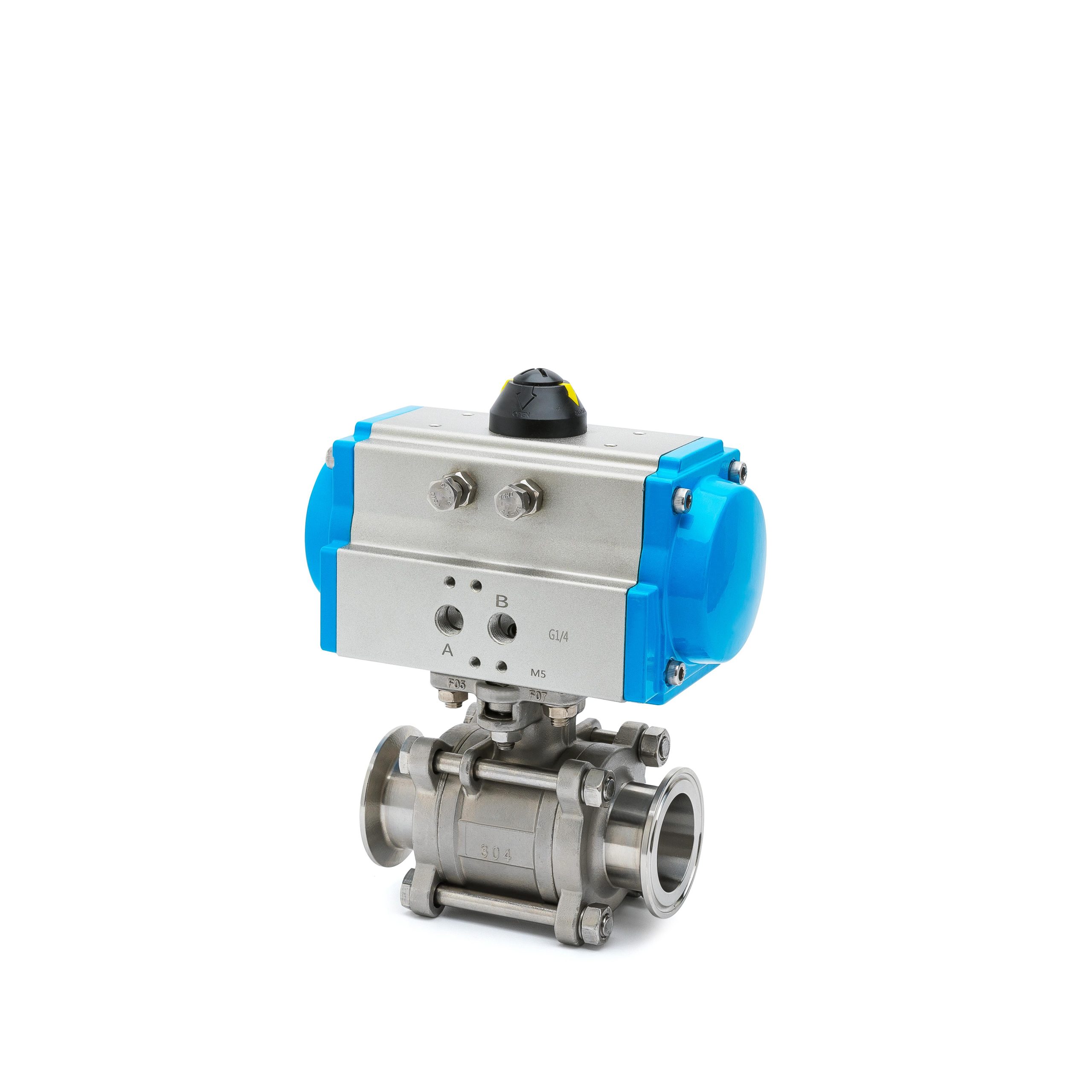 Sanitary Pneumatic 3-Piece Tri-Clamp Ball Valve - Image 4