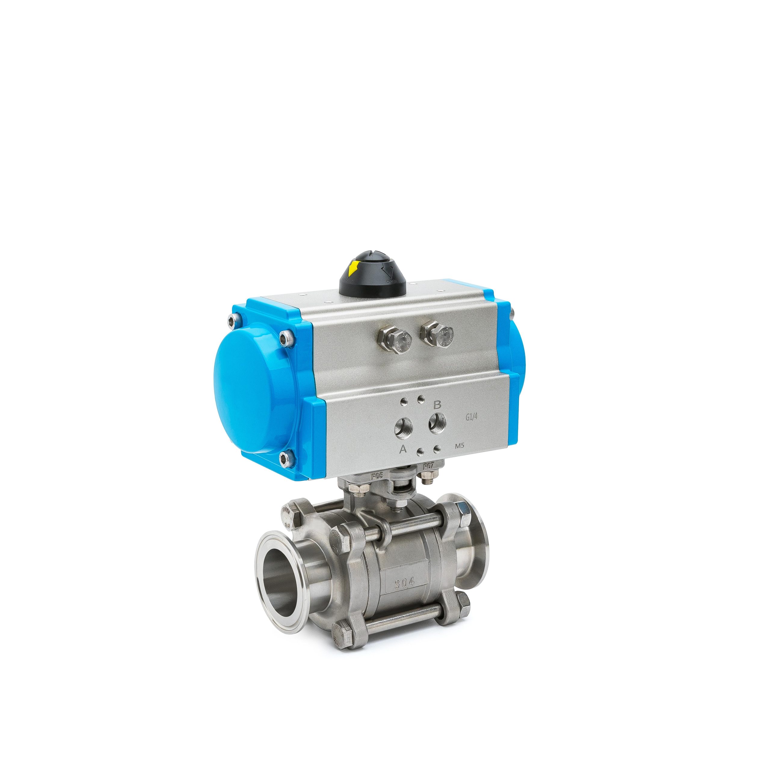 Sanitary Pneumatic 3-Piece Tri-Clamp Ball Valve - Image 3