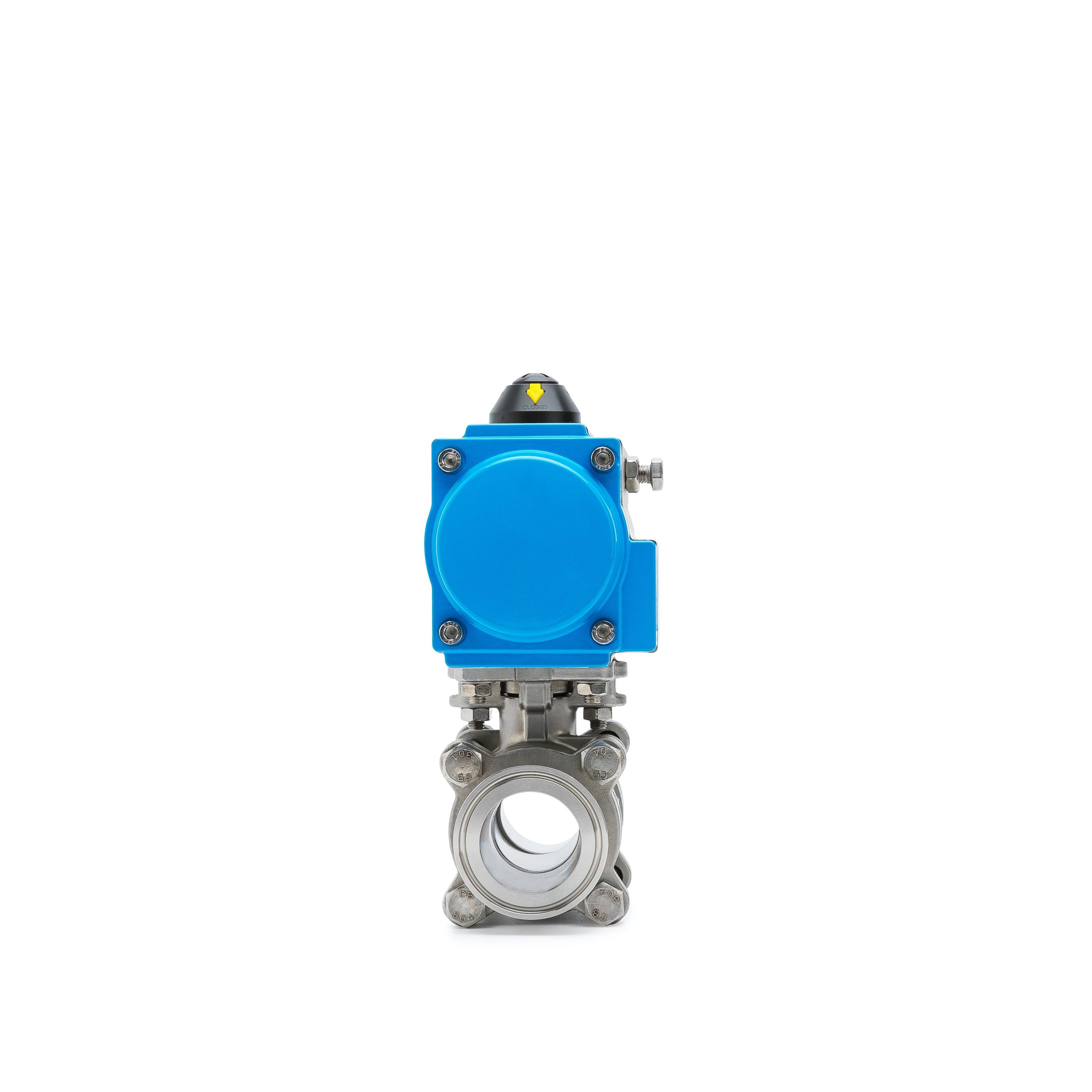 Sanitary Pneumatic 3-Piece Tri-Clamp Ball Valve - Image 2